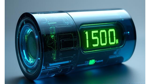 Visual representation of a deep-sea sensor housing with reinforced casing, depicting extreme pressure resistance with a depth gauge reading.